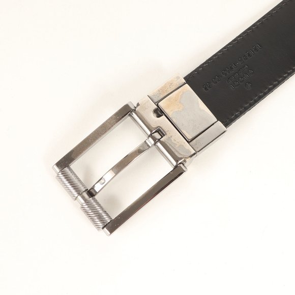 GUCCI Reversible Square Buckle GG Canvas and Leather Belt, Size 32 (121295), ...